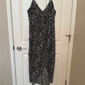 Amazon Black and White Patterned Midi Dress